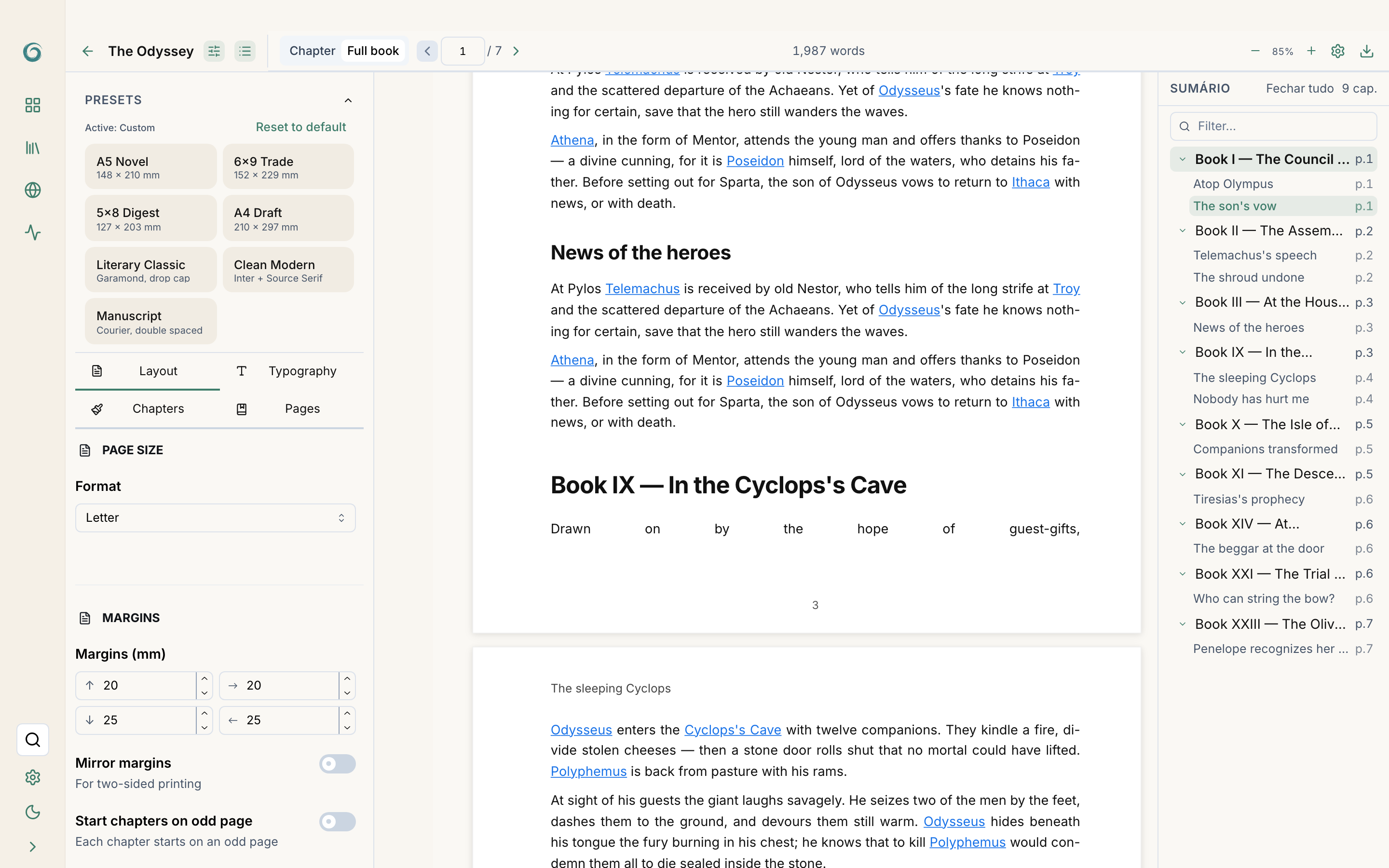 Compiled in Preview mode with side TOC